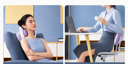 Wireless Neck and Shoulder Kneading Massage Pillow with Heat, Multi-Position Body Relaxation Device for Home Office and Daily Comfort (Lavender) Tyack eCommerce Solutions
