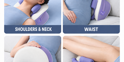 Wireless Neck and Shoulder Kneading Massage Pillow with Heat, Multi-Position Body Relaxation Device for Home Office and Daily Comfort (Lavender) Tyack eCommerce Solutions