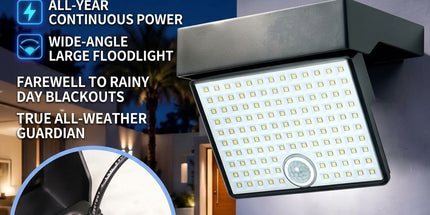Solar Powered Outdoor LED Floodlight with Remote Control and Motion Sensor, Dual Charging via Solar and USB, Weatherproof Wall Light for Driveway Garden Patio, Choice of 6000K Daylight or 3000K Warm Glow (6000K White（1PCS）+3000K Warm（1PCS）) Tyack eCommerce Solutions
