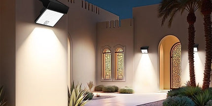 Solar Powered Outdoor LED Floodlight with Remote Control and Motion Sensor, Dual Charging via Solar and USB, Weatherproof Wall Light for Driveway Garden Patio, Choice of 6000K Daylight or 3000K Warm Glow (6000K White（1PCS）+3000K Warm（1PCS）) Tyack eCommerce Solutions