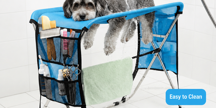 Portable Foldable Pet Grooming Table with Adjustable Restraint Loops – Ideal for Bathing, Drying, Nail Trimming, Ear Cleaning & Full Coat Care for Small to Medium Cats and Dogs (Grey)