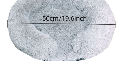 USB-Powered Heated Round Pet Bed with Removable Washable Cover, 5-Level Temperature and Timer Control, Cozy Plush Warming Nest for Small Dogs and Cats Indoor Winter Use (Grey, 70cm) Tyack eCommerce Solutions