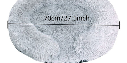 USB-Powered Heated Round Pet Bed with Removable Washable Cover, 5-Level Temperature and Timer Control, Cozy Plush Warming Nest for Small Dogs and Cats Indoor Winter Use (Grey, 70cm) Tyack eCommerce Solutions