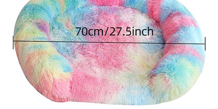 USB-Powered Heated Round Pet Bed with Removable Washable Cover, 5-Level Temperature and Timer Control, Cozy Plush Warming Nest for Small Dogs and Cats Indoor Winter Use (Grey, 70cm) Tyack eCommerce Solutions