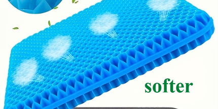 Ultra-Large Honeycomb Gel Seat Cushion – Soft, Breathable, and Cooling Pad for Office Chairs, Wheelchairs, and Home Use – Reduces Sweat and Pressure Discomfort, Lightweight and Adjustable for All-Season Comfort (Blue)