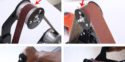 Angle Grinder Belt Sander Attachment Metal Bracket with Three Roller Support for Pipe Tube 360 Degree Sanding Polishing Woodworking Metalworking (Round Tube Sander (M10)) Tyack eCommerce Solutions