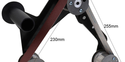 Angle Grinder Belt Sander Attachment Metal Bracket with Three Roller Support for Pipe Tube 360 Degree Sanding Polishing Woodworking Metalworking (Round Tube Sander (US Thread)) Tyack eCommerce Solutions