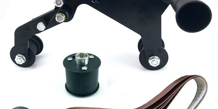 Angle Grinder Belt Sander Attachment Metal Bracket with Three Roller Support for Pipe Tube 360 Degree Sanding Polishing Woodworking Metalworking (Round Tube Sander (US Thread)) Tyack eCommerce Solutions