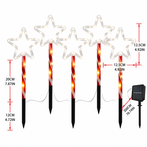 Solar Star Pathway Ground Spike Lights