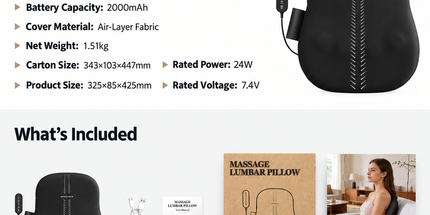 Ergonomic Walking Massage Lumbar Pillow with Soothing Heat and Adjustable Intensity for Home Sofa Relaxation and Back Comfort (Heating Pack Version) Tyack eCommerce Solutions