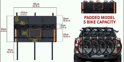 Heavy-Duty Pickup Tailgate Bike Pad with Cushion Layer, Scratch-Proof Protective Cover for Outdoor Cycling Adventures, Secure Fit for 1, 4, or 5 Bikes, Reflective Trim for Safety, Easy Access Handle and Camera Cutout, Ideal for Road Trips and Weekend Ridi Tyack eCommerce Solutions