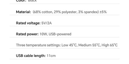 Graphene Heated Hooded Poncho Blanket – USB-Powered Wearable Shawl for Office, Home, Outdoor, and Travel with 3 Adjustable Temperature Settings and Soft Cotton Blend Fabric (Black)