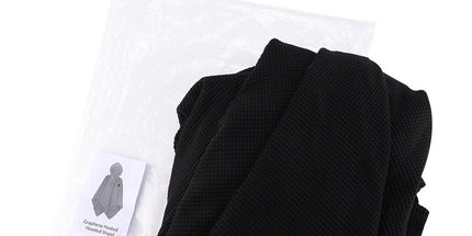 Graphene Heated Hooded Poncho Blanket – USB-Powered Wearable Shawl for Office, Home, Outdoor, and Travel with 3 Adjustable Temperature Settings and Soft Cotton Blend Fabric (Black)
