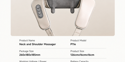 Wireless Mechanical Shawl Massager for Neck Shoulder Waist Leg Relaxation at Home Office Travel Portable Lightweight Design (Beige) Tyack eCommerce Solutions