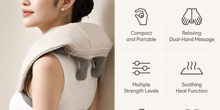 Wireless Mechanical Shawl Massager for Neck Shoulder Waist Leg Relaxation at Home Office Travel Portable Lightweight Design (Beige) Tyack eCommerce Solutions