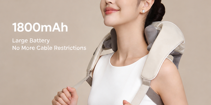 Wireless Mechanical Shawl Massager for Neck Shoulder Waist Leg Relaxation at Home Office Travel Portable Lightweight Design (Beige) Tyack eCommerce Solutions
