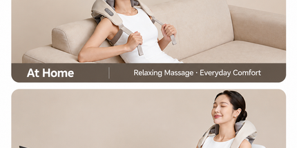 Wireless Mechanical Shawl Massager for Neck Shoulder Waist Leg Relaxation at Home Office Travel Portable Lightweight Design (Beige) Tyack eCommerce Solutions