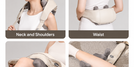 Wireless Mechanical Shawl Massager for Neck Shoulder Waist Leg Relaxation at Home Office Travel Portable Lightweight Design (Beige) Tyack eCommerce Solutions