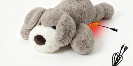 USB Heated Plush Dog Pillow – Soft Warm Stuffed Animal for Cozy Snuggling, Body Warmth & Relaxation at Home (Brown Teddy Bear)