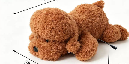 USB Heated Plush Dog Pillow – Soft Warm Stuffed Animal for Cozy Snuggling, Body Warmth & Relaxation at Home (Camel Golden Retriever)