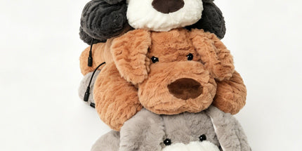 USB Heated Plush Dog Pillow – Soft Warm Stuffed Animal for Cozy Snuggling, Body Warmth & Relaxation at Home (Dark Grey Border Collie)
