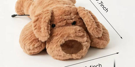 USB Heated Plush Dog Pillow – Soft Warm Stuffed Animal for Cozy Snuggling, Body Warmth & Relaxation at Home (Light Grey Schnauzer)