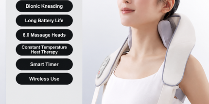 Wireless U-Shaped Neck and Shoulder Massager with Adjustable Strap for Home Office and Full Body Relaxation (Beige) Tyack eCommerce Solutions