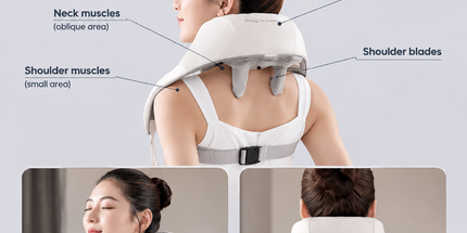 Wireless U-Shaped Neck and Shoulder Massager with Adjustable Strap for Home Office and Full Body Relaxation (Off-white) Tyack eCommerce Solutions