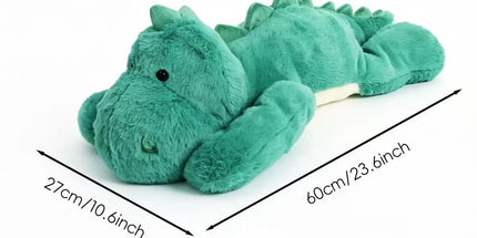 USB-Powered Dinosaur Plush Heating Pillow – Soft, Cuddly, and Warm for Cozy Lounging at Home, Office, or Car – Perfect for Belly, Back, or Lap Warmth (Green)