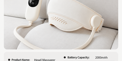 Head and Eye Wraparound Massager with Adjustable Strap and Handheld Controller for Home Relaxation, Daily Unwinding, and Travel Comfort (Beige) Tyack eCommerce Solutions