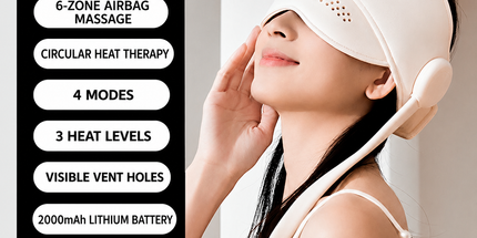 Head and Eye Wraparound Massager with Adjustable Strap and Handheld Controller for Home Relaxation, Daily Unwinding, and Travel Comfort (Beige) Tyack eCommerce Solutions