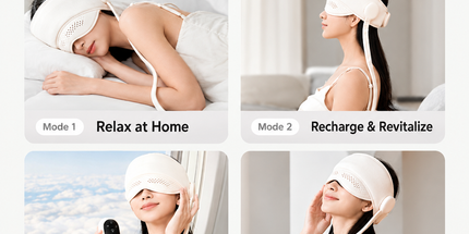 Head and Eye Wraparound Massager with Adjustable Strap and Handheld Controller for Home Relaxation, Daily Unwinding, and Travel Comfort (Beige) Tyack eCommerce Solutions