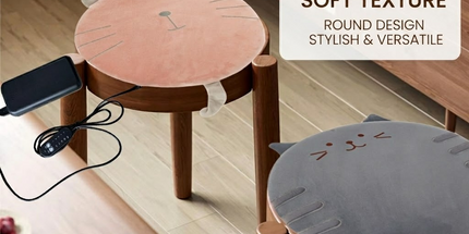 New Winter USB Heated Seat Cushion, Round Cartoon Design for Office and Home, Portable Warmth with Adjustable Temperature, Compatible with Power Banks and USB Ports (Husky)