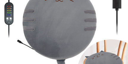 New Winter USB Heated Seat Cushion, Round Cartoon Design for Office and Home, Portable Warmth with Adjustable Temperature, Compatible with Power Banks and USB Ports (Husky)