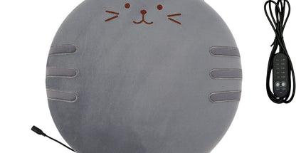 New Winter USB Heated Seat Cushion, Round Cartoon Design for Office and Home, Portable Warmth with Adjustable Temperature, Compatible with Power Banks and USB Ports (Husky)