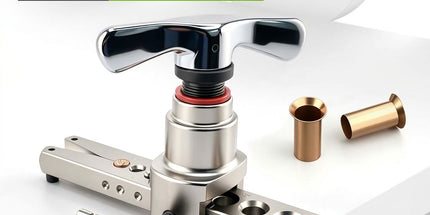 45° Eccentric Manual Copper Tube Expander Tool with Metric and Imperial Steel Clamp Plate for HVAC Refrigeration Condenser Piping Water Plumbing Installation and DIY Copper Pipe Projects (Silver, S) Tyack eCommerce Solutions