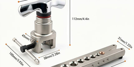 45° Eccentric Manual Copper Tube Expander Tool with Metric and Imperial Steel Clamp Plate for HVAC Refrigeration Condenser Piping Water Plumbing Installation and DIY Copper Pipe Projects (Silver, S) Tyack eCommerce Solutions