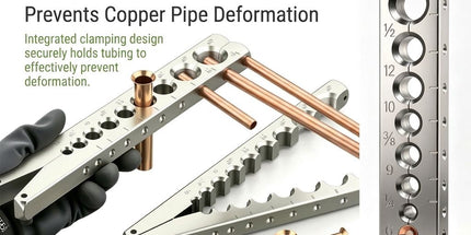 45° Eccentric Manual Copper Tube Expander Tool with Metric and Imperial Steel Clamp Plate for HVAC Refrigeration Condenser Piping Water Plumbing Installation and DIY Copper Pipe Projects (Silver, S) Tyack eCommerce Solutions