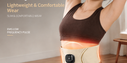 EMS Red Light Pulse Massage Belt with Heat, Portable Wearable Muscle Stimulator for Waist, Arm and Leg Relaxation at Office, Home and Gym (Pulse belt （Free extension strap + 2 gels）) Tyack eCommerce Solutions