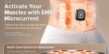 EMS Red Light Pulse Massage Belt with Heat, Portable Wearable Muscle Stimulator for Waist, Arm and Leg Relaxation at Office, Home and Gym (Pulse belt （Free extension strap + 2 gels）) Tyack eCommerce Solutions