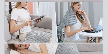 Electric Heating Pad with Digital Thermostat, Soft Flannel Heat Wrap for Shoulder Neck Back Abdomen Legs, Adjustable Temperature and Timer for Home Relaxation and Muscle Comfort (50*100cm)