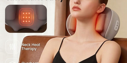 Wireless Neck and Shoulder Kneading Massage Pillow with Ergonomic Contour Design for Home Office and Full Body Relaxation (Taupe) Tyack eCommerce Solutions
