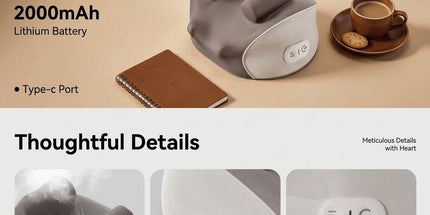 Wireless Neck and Shoulder Kneading Massage Pillow with Ergonomic Contour Design for Home Office and Full Body Relaxation (Taupe) Tyack eCommerce Solutions