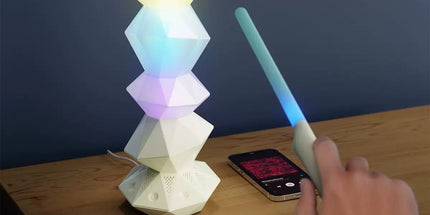 Magic Crystal Sound Lamp with RGB Music Rhythm, Bluetooth Speaker & Remote Control Wand – Ambient Night Light for Gaming Desk, Bedroom, and Home Décor (Green)