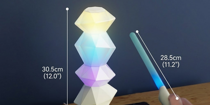 Magic Crystal Sound Lamp with RGB Music Rhythm, Bluetooth Speaker & Remote Control Wand – Ambient Night Light for Gaming Desk, Bedroom, and Home Décor (White)