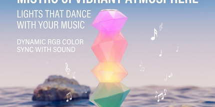 Magic Crystal Sound Lamp with RGB Music Rhythm, Bluetooth Speaker & Remote Control Wand – Ambient Night Light for Gaming Desk, Bedroom, and Home Décor (White)