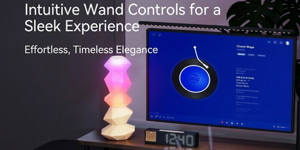 Magic Crystal Sound Lamp with RGB Music Rhythm, Bluetooth Speaker & Remote Control Wand – Ambient Night Light for Gaming Desk, Bedroom, and Home Décor (White)