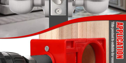 10-Piece Door Hinge and Lock Installation Kit with Adjustable Router Template, Hole Saw, Drill Bits and Driver Bits for Woodworking, Home Improvement and Interior Door Fitting Projects (Red) Tyack eCommerce Solutions
