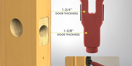 10-Piece Door Hinge and Lock Installation Kit with Adjustable Router Template, Hole Saw, Drill Bits and Driver Bits for Woodworking, Home Improvement and Interior Door Fitting Projects (Red) Tyack eCommerce Solutions