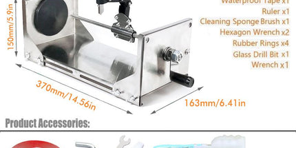 Multifunctional Glass Bottle Cutter with Hand Crank Wheel, Adjustable Stainless Steel Cutting Tool for DIY Crafting, Horizontal and Vertical Cutting of Round and Square Bottles up to 325mm, Ideal for Home Decor Projects (Silver) Tyack eCommerce Solutions